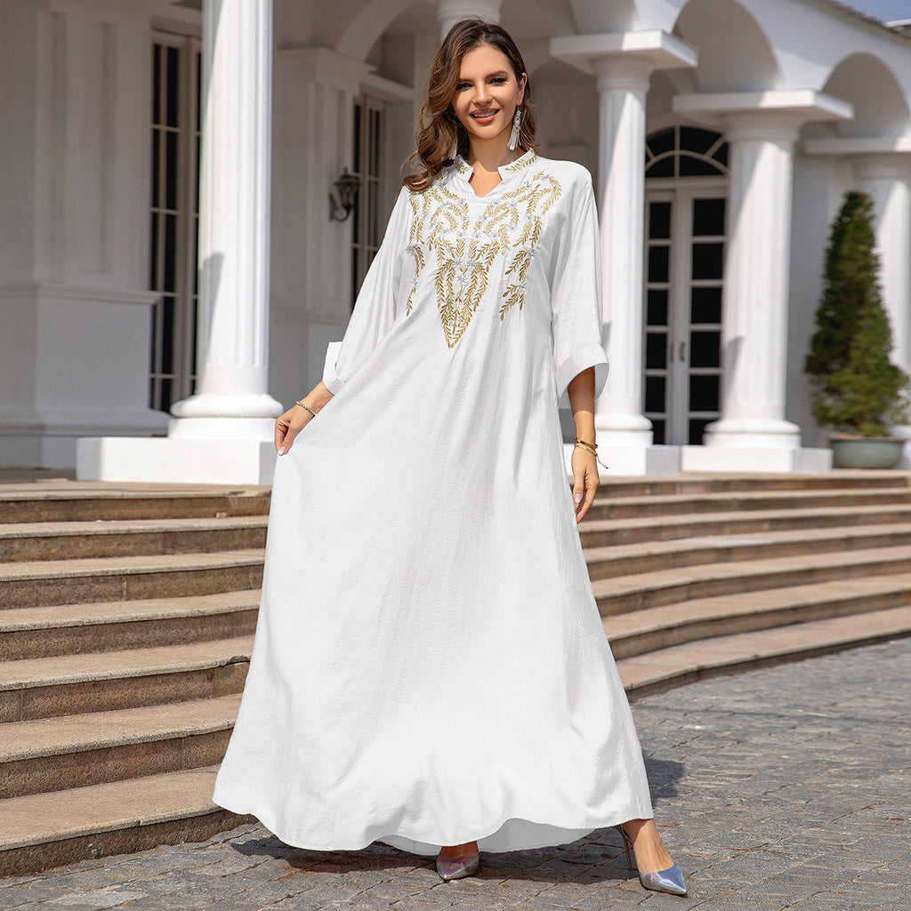 Women Embroidered Robe Dress
