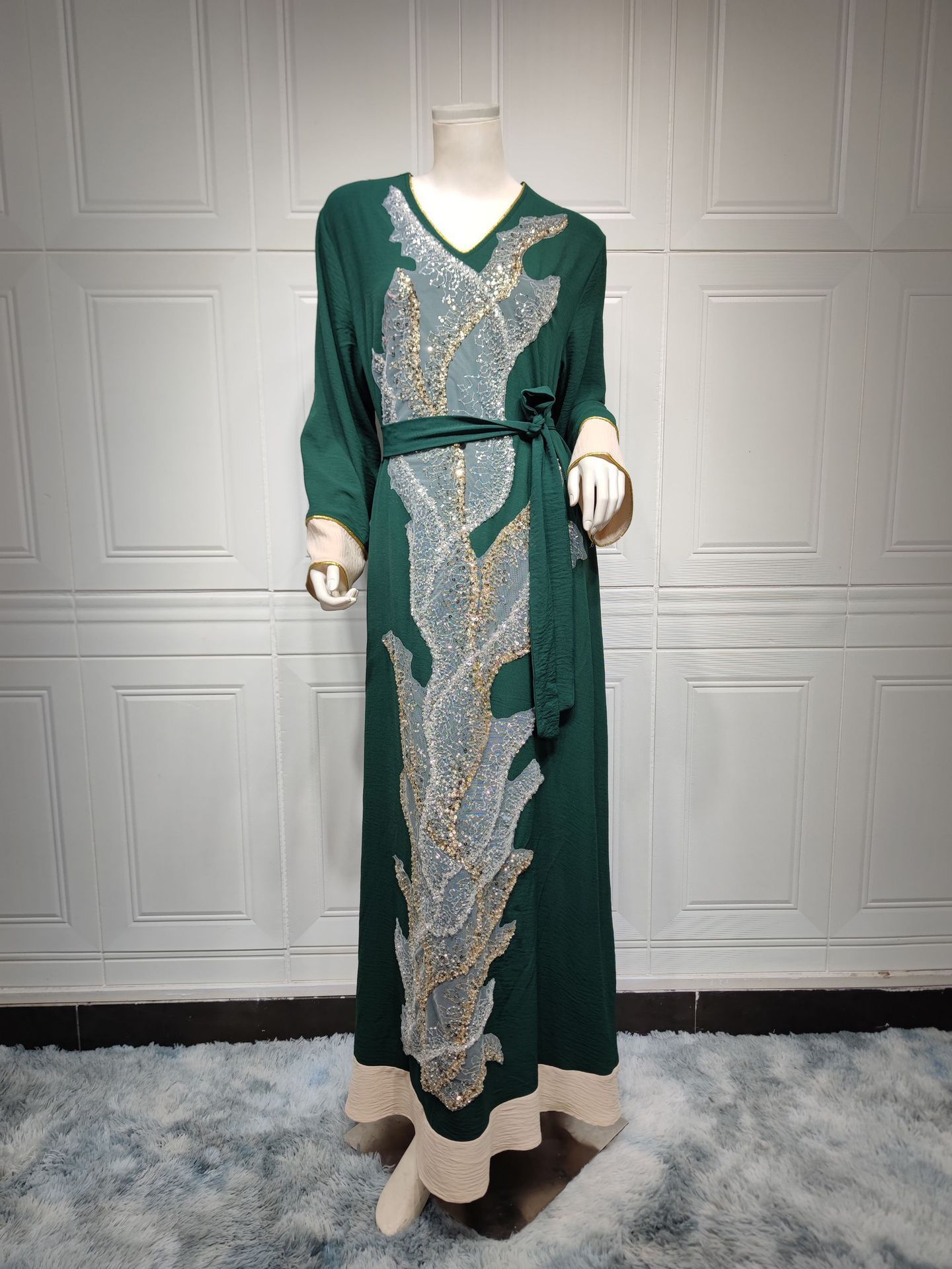 Robe Sequin Embroider Fashion
