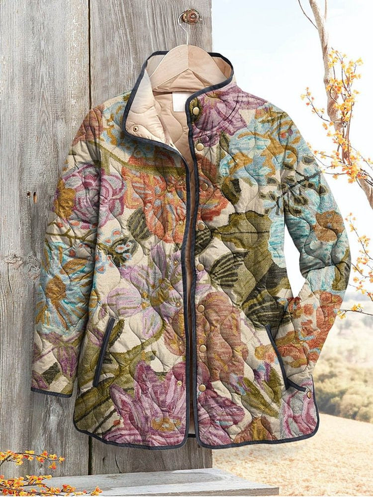 Tuck Flower Cotton Coat