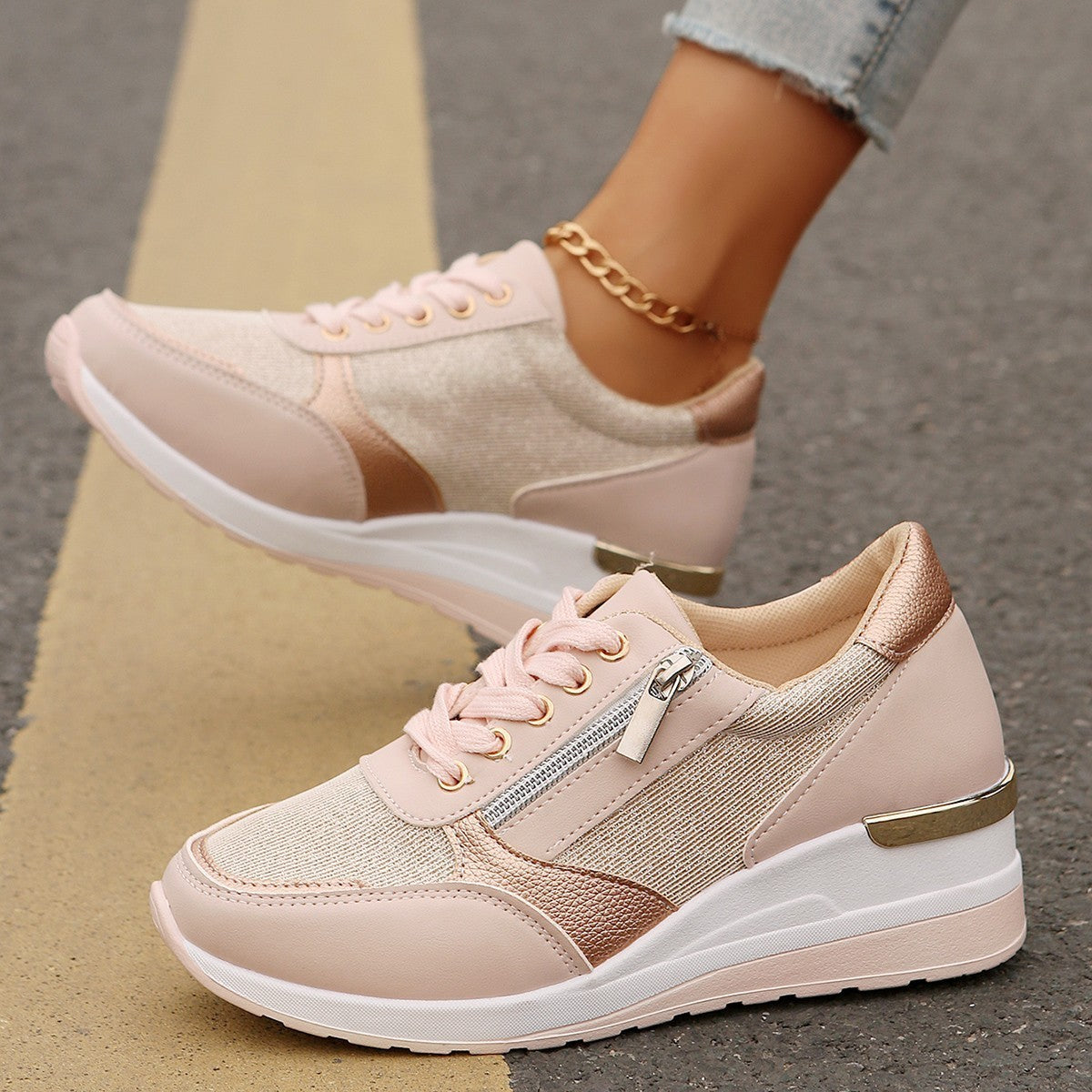 Thick-soled Shoes Walking Running Sports Sneakers