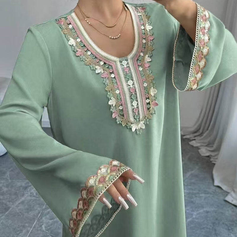 Women's Embroidered Maxi Dress -