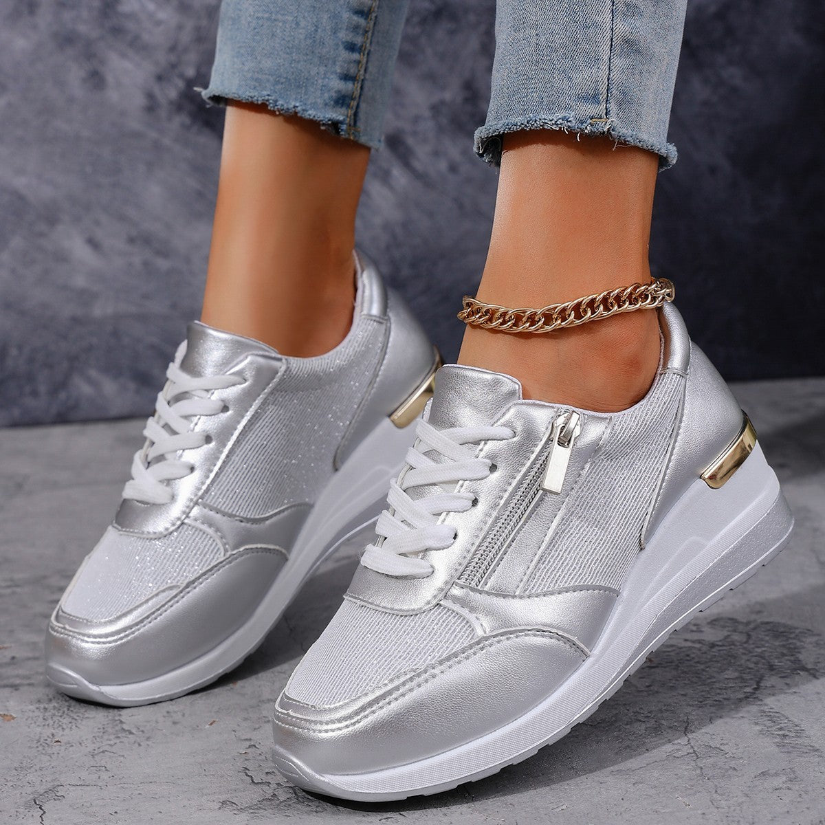 Thick-soled Shoes Walking Running Sports Sneakers