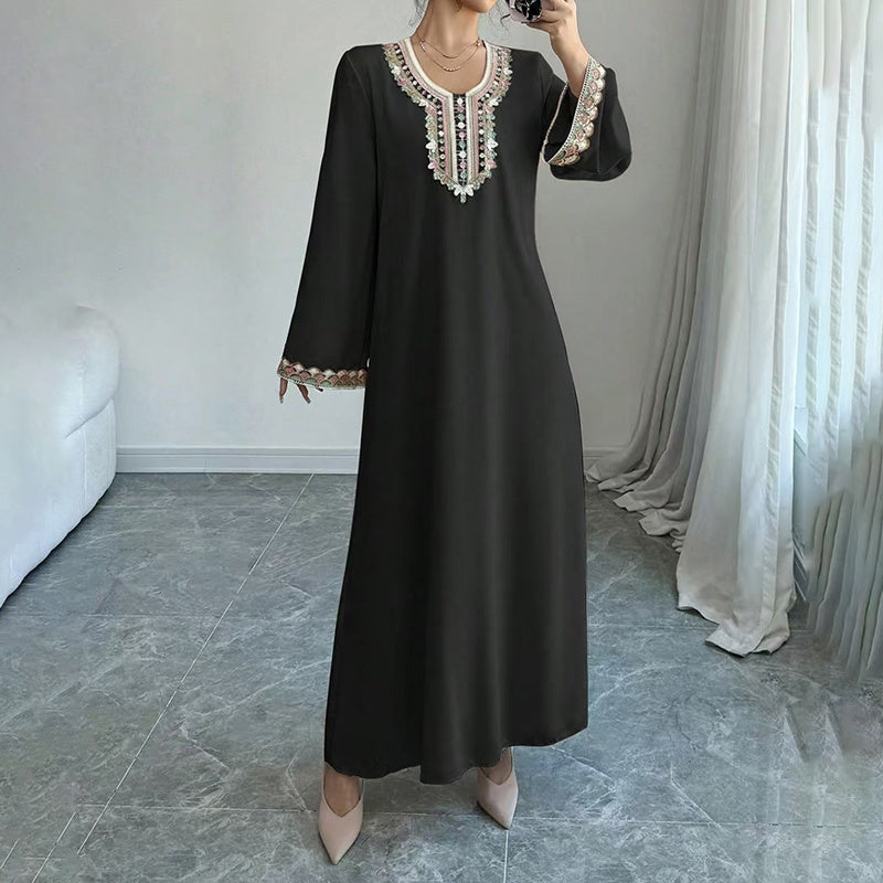 Women's Embroidered Maxi Dress -
