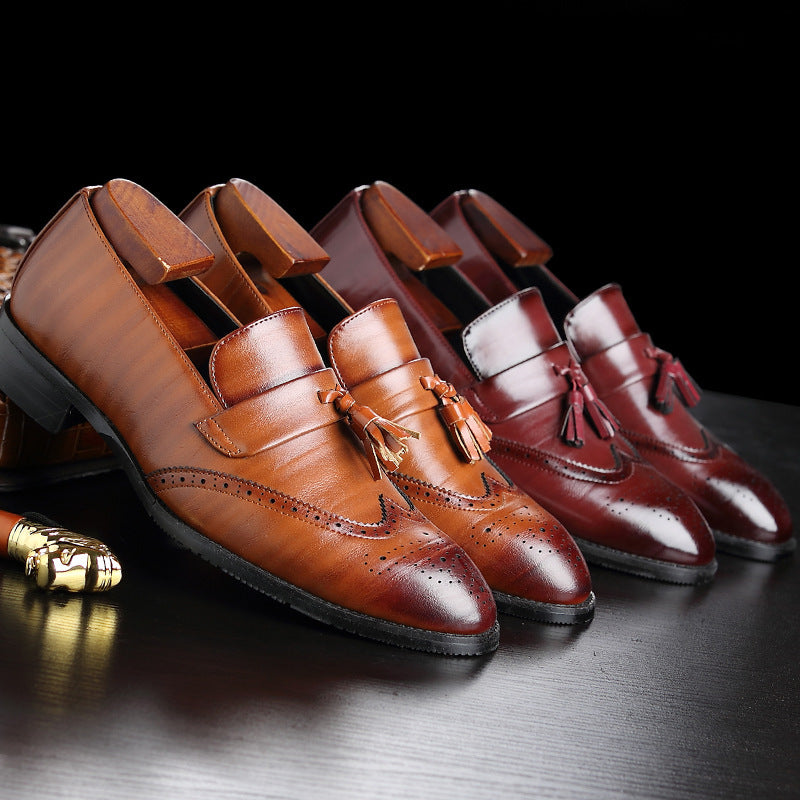 Casual Fashion Brogue Fringed  Shoes Men